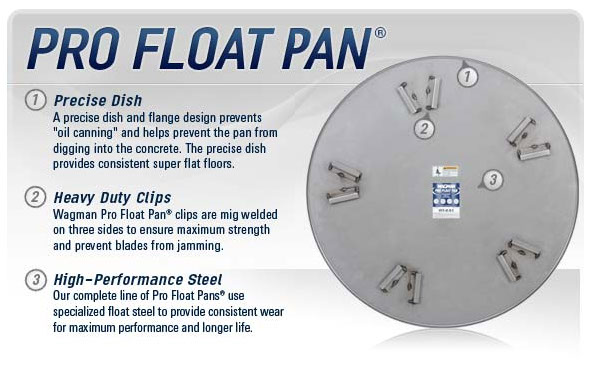 Wagman Pro Float Pan available from DY Concrete Pumps