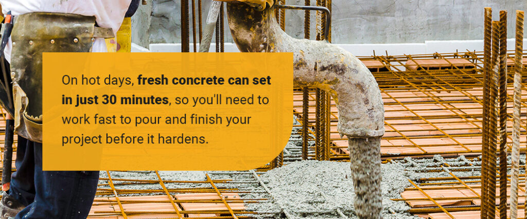 fresh concrete can set in just 30 mins