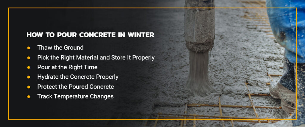 how to pour concrete in winter