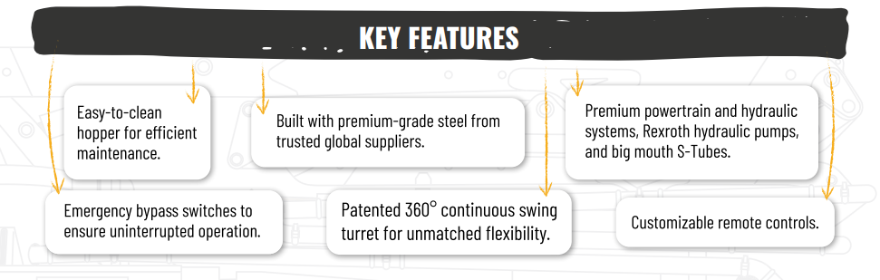 DY Concrete Pumps key features