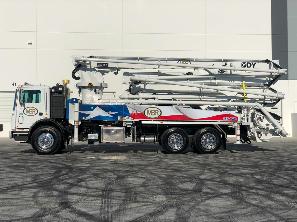 MBR's 38X-5ZR concrete pump on display at the World of Concrete event