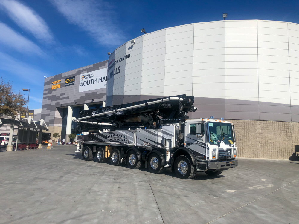 DY concrete pump manufactured for Dynamic Concrete Pumping outside of the WOC event