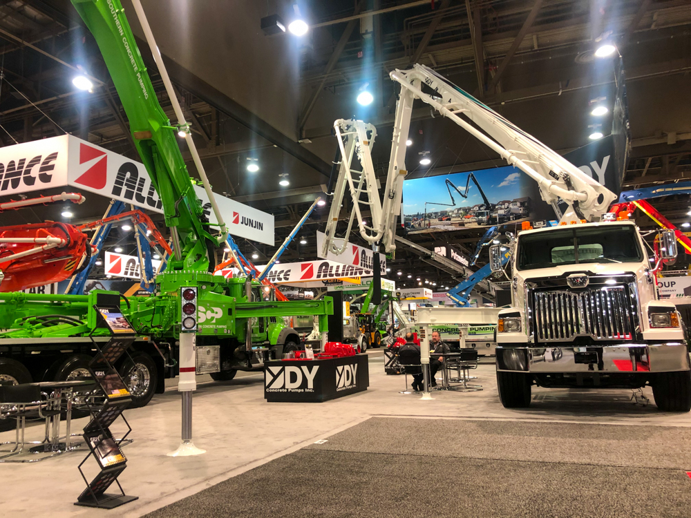 DY Concrete Pumps display area at the WOC event