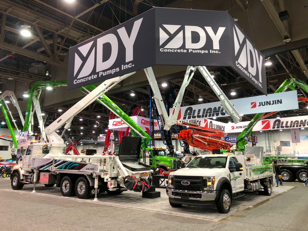 DY Concrete Pumps display inside of the WOC event