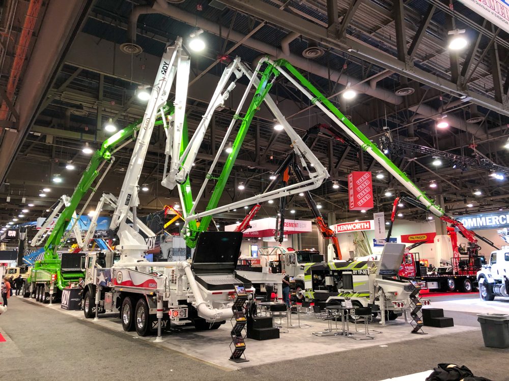 DY Concrete Pumps boom pumps and line pumps on display at the WOC event