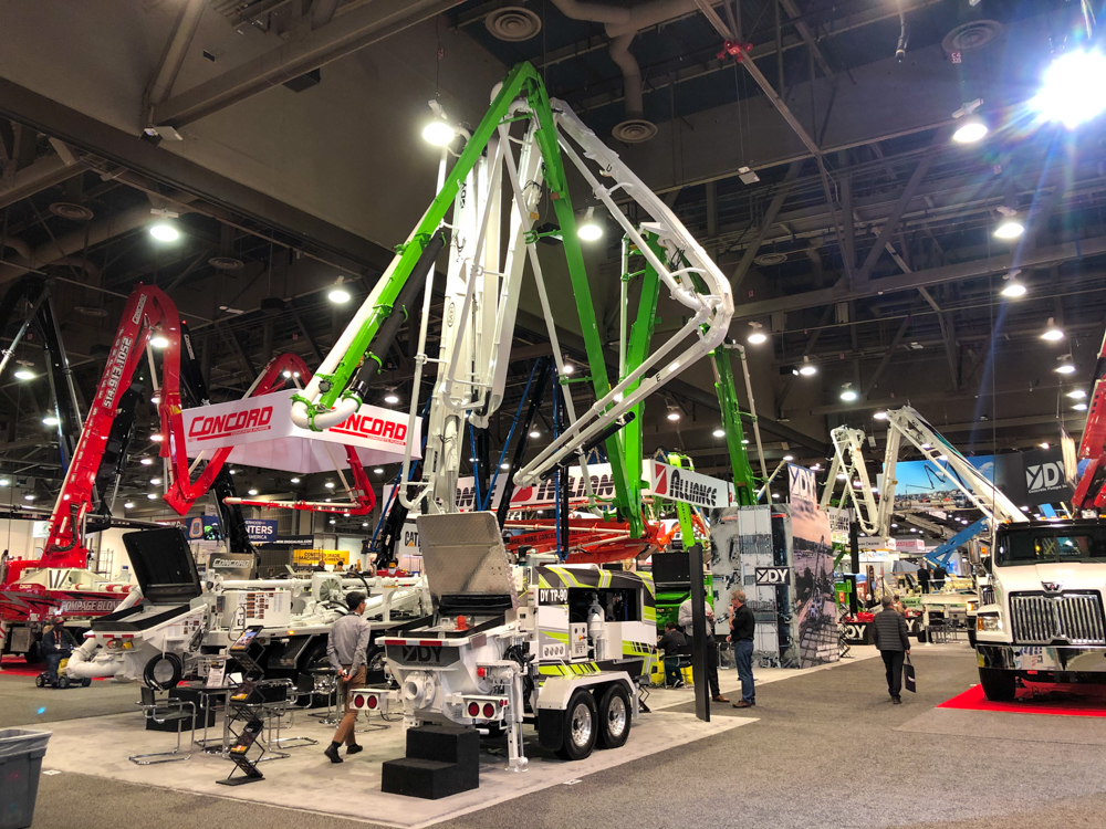 DY Concrete Pumps displaying one of their line pumps at the WOC event