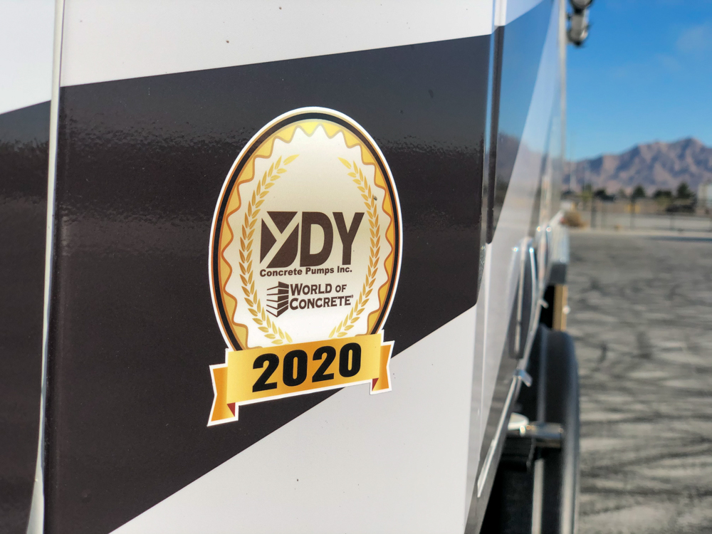 DY Concrete Pumps at the 2020 World of Concrete logo