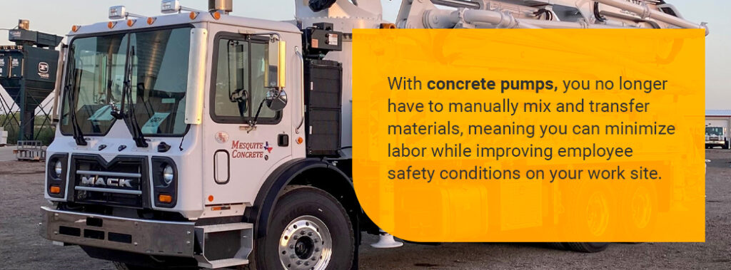 concrete pumps eliminate the need to manually mix and transfer materials