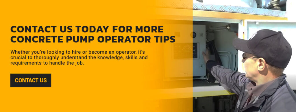 contact DY Concrete Pumps today for more concrete pump operator tips